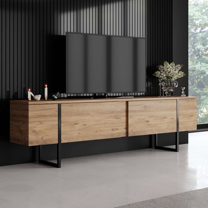 Hanah Home Soporte para TV Luxe - Pino Atlántico y Negro Hanah Home Soporte para TV Luxe - Pino Atlántico y Negro